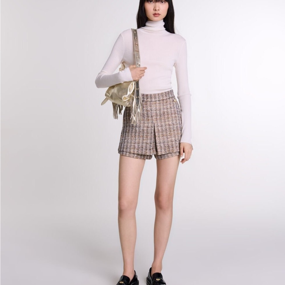 New! Maje Elegant Tan Women's Skort, Size 36 - Picture 14 of 16